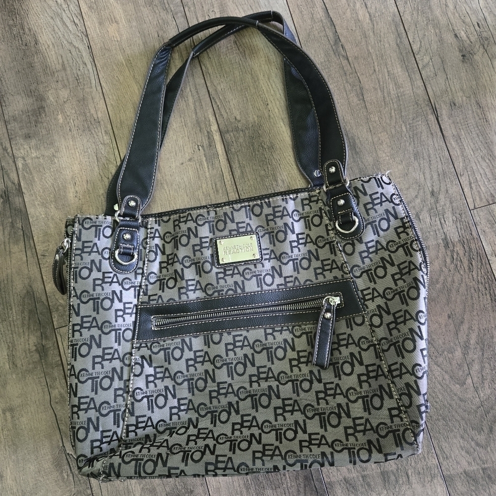 Kenneth Cole Reaction Black and Gray Tote Bag